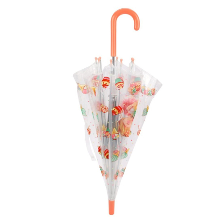 Зонт детский Лакомка прозрачный, 45 см, полуавтомат