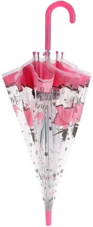 Зонт детский прозрачный Принцесса, 48см, полуавтомат