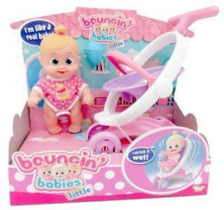 Кукла Bouncin' Babies Бони 16 см с коляской