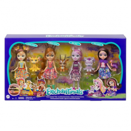 Игровой набор Enchantimals из 4 кукол Солнечная саванна