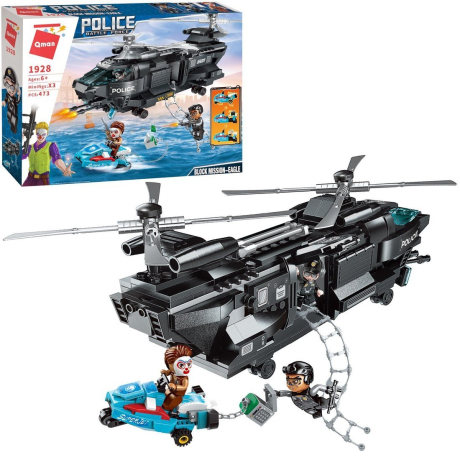Конструктор Полицейский вертолет преследует преступника, 473 дет