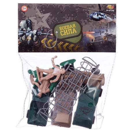 Игровой набор Боевая сила 12 предметов (машинки, солдатики, аксессуары)