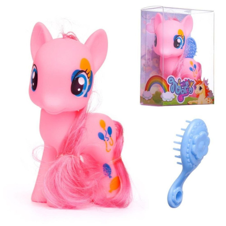 Пони с расческой, 11, 5*7 см, розовая