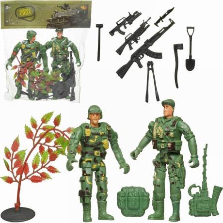 Игровой набор Боевая сила Два солдата с игровыми предметами