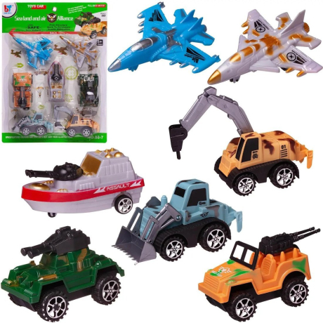 Игровой набор На боевом посту 7 инерционных, пластмассовых машин