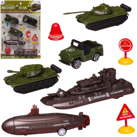 Игровой набор Боевая сила 5 военных инерционных машинок