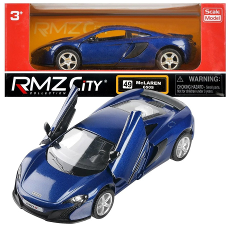 Машинка металл., ин. McLaren 650S, 1:32 синий, двери откр.