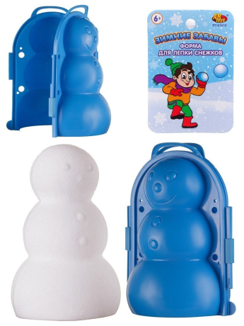 Снежколеп Снеговик 3D синий 16х12х22 см
