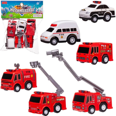 Набор машинок 6 шт пласт., инерция