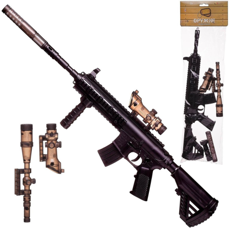 Автомат со съемным прицелом, 44х10х3 см свет, звук