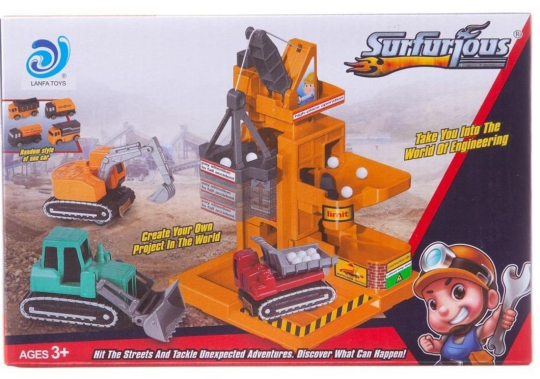 Игровой набор На стройке с подъемными механизмами и машинкой