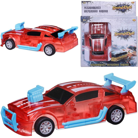 Машинка ин., разбивающаяся инерционная красная 1:32
