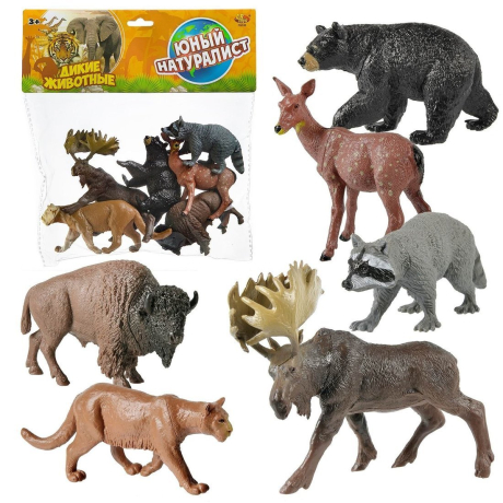Игровой набор Фигурки диких лесных животных, 6 штук
