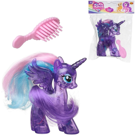 Игровой набор Пони-единорог темно-фиолетовая, с подсветкой