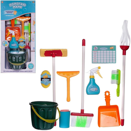Игровой набор Генеральная уборка (ведро+10 предметов)