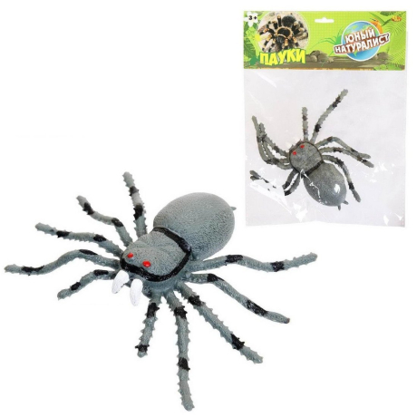 Фигурка Паук серый, термопластичная резина