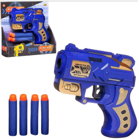 Космобластер с 4 мягкими пулями (синий)