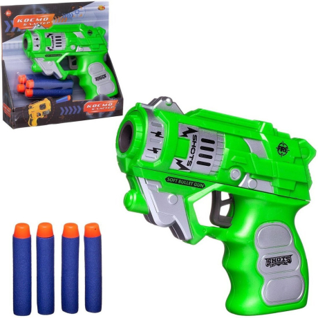 Космобластер с 4 мягкими пулями, зеленый