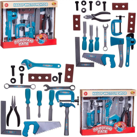 Набор инструментов Помогаю Папе, 16 предметов, в ассорт.