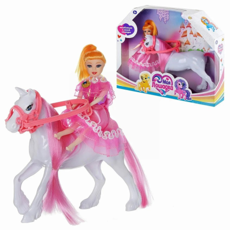 Игровой набор Куколка и белая лошадка