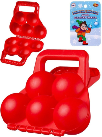 Снежколеп из 5-и снежков (d снежка 6 см), красный