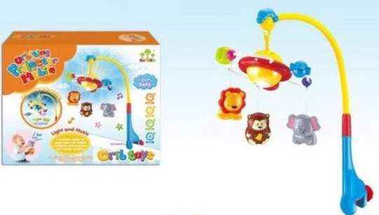 Мобиль Веселые животные, звук, свет, 39, 5х31, 5х12, 5 см