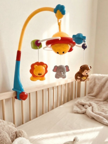 Мобиль Веселые животные, звук, свет, 39, 5х31, 5х12, 5 см