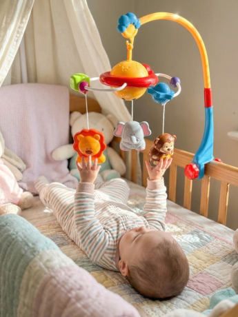 Мобиль Веселые животные, звук, свет, 39, 5х31, 5х12, 5 см