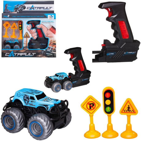 Игровой набор Машинка с пусковым устройством и аксесс., синий