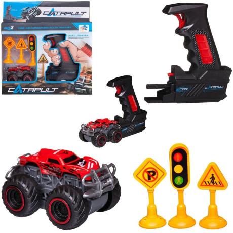 Игровой набор Машинка с пусковым устройством и аксесс., красный