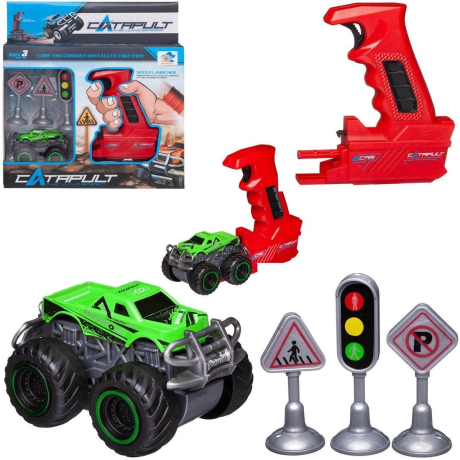 Игровой набор Машинка с пусковым устройством, зеленая