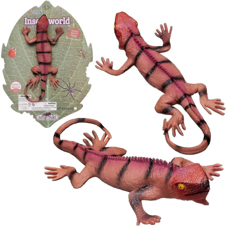 Фигурка Ящерицы-варана, светло-коричневая с черными полосами