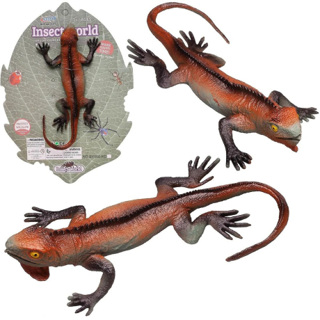 Фигурка Ящерицы, коричневая с черными полосами