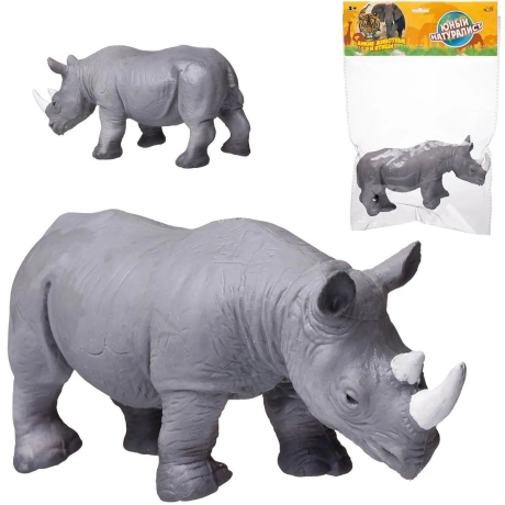 Фигурка Носорог серый, термопластичная резина