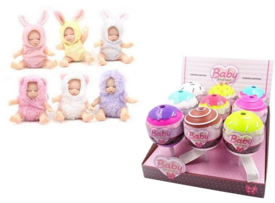 Пупс-куколка (сюрприз) в конфетке, серия Baby boutique, с аксессуарами, в ассорт.