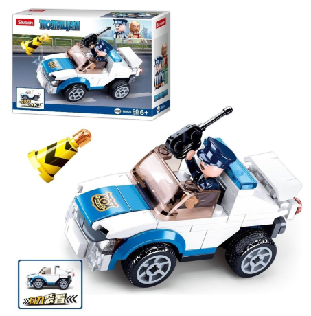 Конструктор Патрульная машина, инерционная, 90 деталей