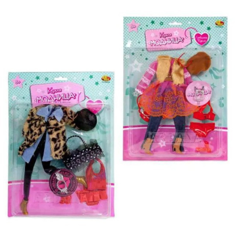 Набор одежды для куклы Модница, с аксессуарами, в асс.