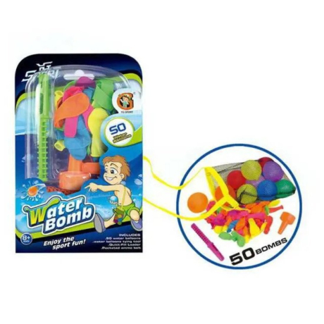 Игровой набор Бомбочки водяные 50 шт, с тремя насадками