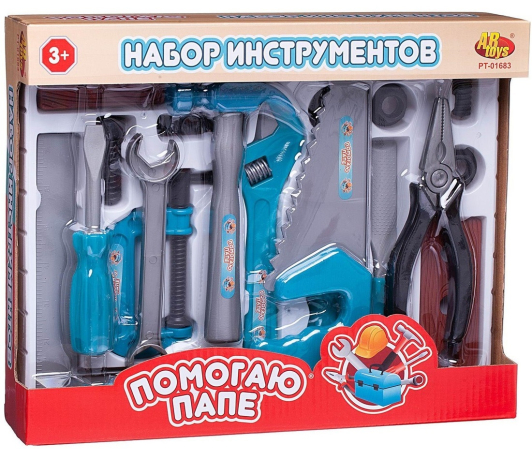 Набор инструментов Помогаю папе, с молотком, 16 предметов