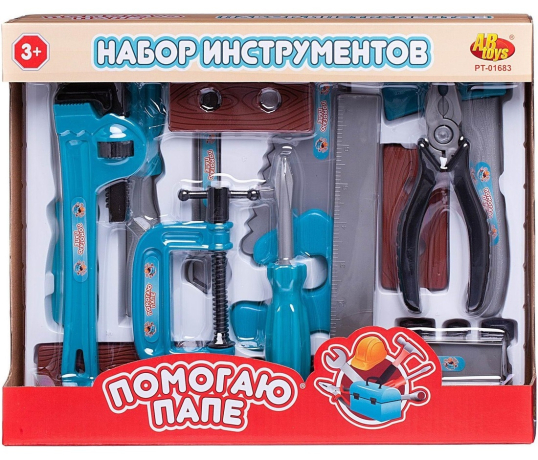 Набор инструментов Помогаю папе, с топором, 16 предметов