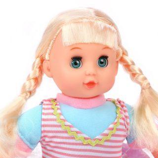 Кукла м/н 30 см, в сиреневом платьице, пакет