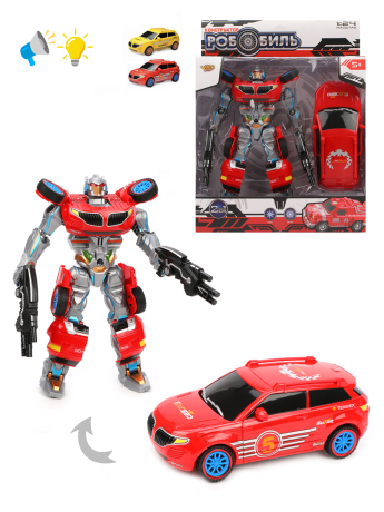 Игровой набор Робот-трансформер, свет, звук, в комплекте предметов 3шт., тестовые элементы питания LR41*3 шт.