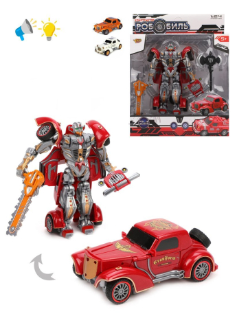 Игровой набор Робот-трансформер, свет, звук, в комплекте предметов 3шт., тестовые элементы питания LR44*3 шт.