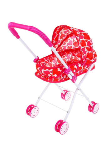 Коляска-люлька для кукол Сердца, металл, пакет