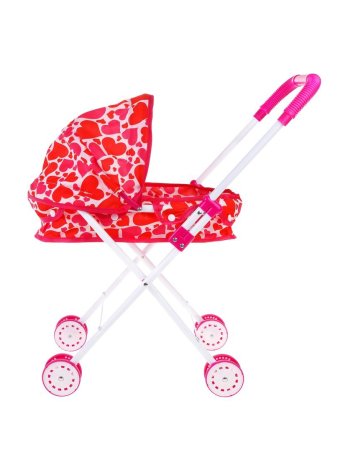 Коляска-люлька для кукол Сердца, металл, пакет