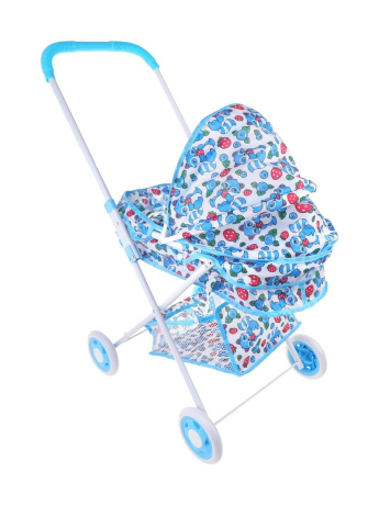 Коляска-люлька для кукол "Енотики" с корзиной металл, пакет