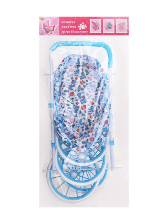 Коляска-люлька для кукол "Енотики", большие колёса, металл., пакет