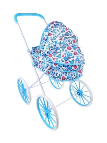 Коляска-люлька для кукол "Енотики", большие колёса, металл., пакет