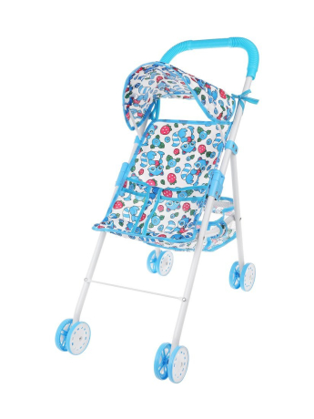 Коляска прогулочная для кукол "Енотики" с крышей, металл., пакет