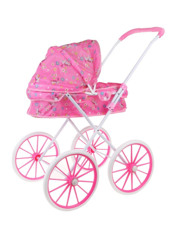Коляска-люлька для кукол "Лошадки", большие колёса, металл., пакет